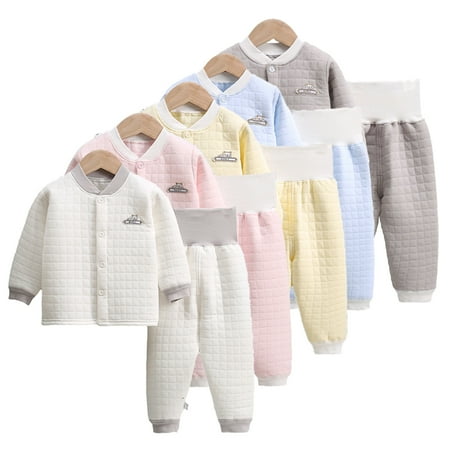 Esaierr Unisex Baby Thermal Underwear Outfit for Infant Newborn 2PCS Fall Winter Cardigan Pj Pajamas Set High Waist Loungewear Sleepwear Set for 6M-24M
Esaierr Unisex Baby Thermal Underwear Outfit for Infant Newborn 2PCS Fall Winter Cardigan Pj Pajamas Set High Waist Loungewear Sleepwear Set for 6M-24M