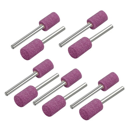 3mm 1/8 Shank 10mm Dia Cylinder Head Mandrel Mounted Grinding Point Pink 10pcs