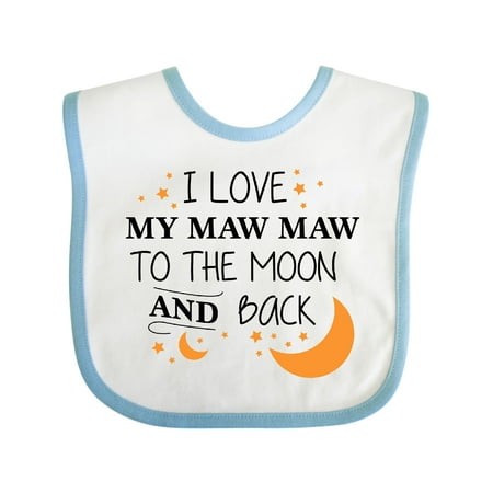Inktastic I Love My Maw Maw to the Moon and Back Gift Baby Boy or Baby Girl Bib
Inktastic I Love My Maw Maw to the Moon and Back Gift Baby Boy or Baby Girl Bib
