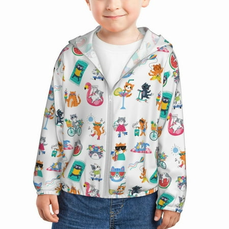 Sun Hoodie for Kids Hello Summer Cat Long Sleeve Swim Fishing Shirts Sun Protection Zip Up Jacket Clothing Athletic Hoodie
Sun Hoodie for Kids Hello Summer Cat Long Sleeve Swim Fishing Shirts Sun Protection Zip Up Jacket Clothing Athletic Hoodie