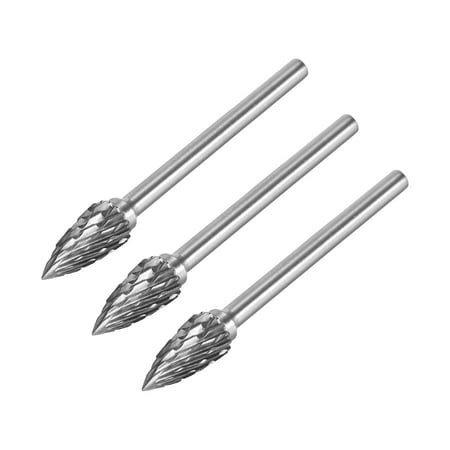 Carbide Burrs Double Cut Rotary Burrs File Pointed Tree Shape G Type Cutting Burrs with 1/8 Shank 1/4 Head 3pcs
Carbide Burrs Double Cut Rotary Burrs File Pointed Tree Shape G Type Cutting Burrs with 1/8 Shank 1/4 Head 3pcs