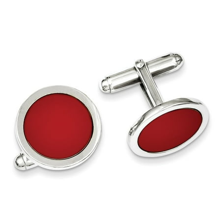 Sterling Silver Rhodium Plated Cuff Links