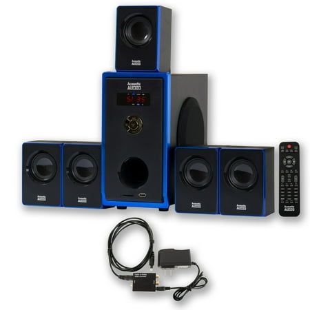 Acoustic Audio AA5102 Home Theater 5.1 Speaker System with Optical Input Surround Sound