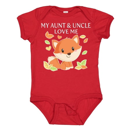 Inktastic My Aunt and Uncle Love Me- Little Fox Gift Baby Boy or Baby Girl Bodysuit
