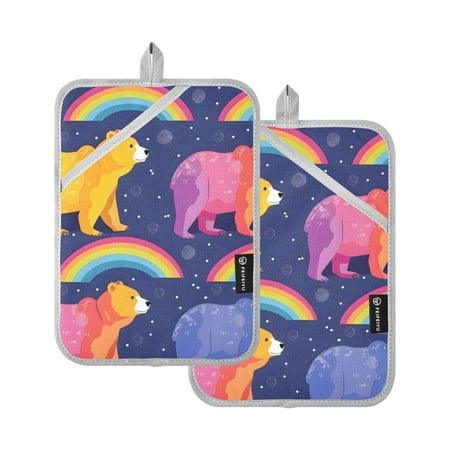Bears and Rainbow Oven Mitts 2 Pcs Pot Holders Sets Heat Resistant for Kitchen Cooking Baking 7 x9.8
Bears and Rainbow Oven Mitts 2 Pcs Pot Holders Sets Heat Resistant for Kitchen Cooking Baking 7 x9.8