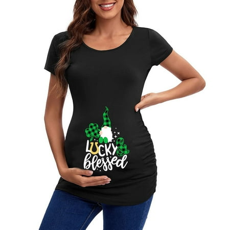 St. Patricks Day Womens Maternity Short Sleeve Crew Neck Letter Graphic Ruched Sides T Shirt Tops Pregnancy Tunic Blouse
St. Patricks Day Womens Maternity Short Sleeve Crew Neck Letter Graphic Ruched Sides T Shirt Tops Pregnancy Tunic Blouse