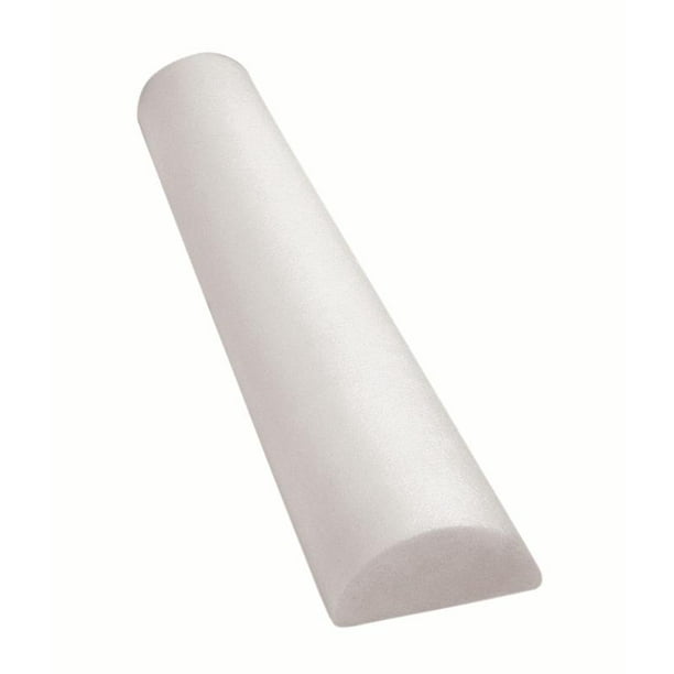 CanDo® Full-Skin White PE Foam Roller For Muscle Restoration, Massage Therapy, Sport Recovery, And Physical Therapy. White, 6" x 12", Half-Round