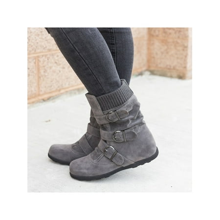 Audeban Women Ladies Boots Winter Warm Boots Round Toe Short Boots
