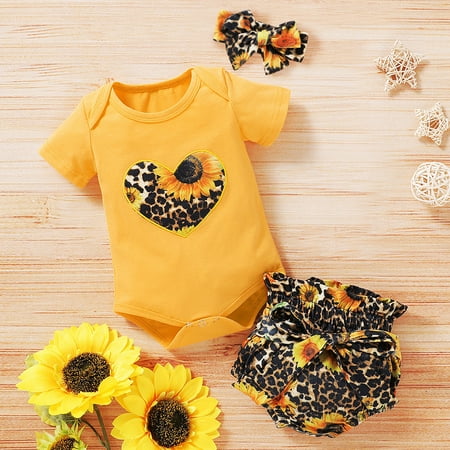 Yubatuo Newborn Infant Baby Boys Girls Heart Sunflowers Romper+Leopard Shorts Outfits Yellow 80
Yubatuo Newborn Infant Baby Boys Girls Heart Sunflowers Romper+Leopard Shorts Outfits Yellow 80