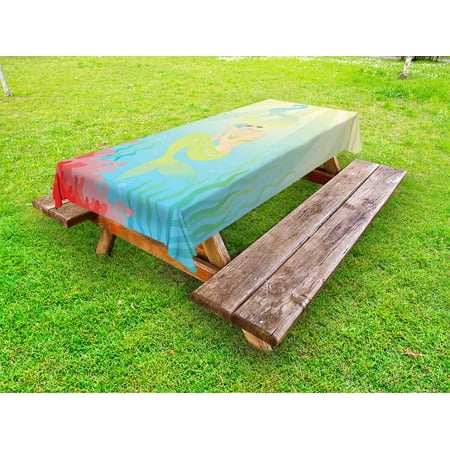 Mermaid Outdoor Tablecloth Soft Pastel Color Unusual Mermaid Fish Girl Listening to Ocean Sound in a Shell Decorative Washable Fabric Picnic Table Cloth 58 X 84 Inches Coral Blue by Ambesonne
Mermaid Outdoor Tablecloth Soft Pastel Color Unusual Mermaid Fish Girl Listening to Ocean Sound in a Shell Decorative Washable Fabric Picnic Table Cloth 58 X 84 Inches Coral Blue by Ambesonne