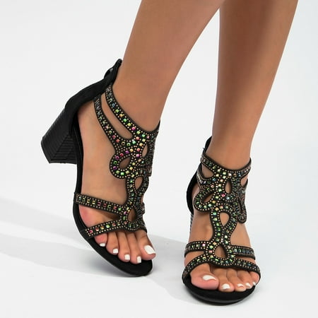 TOWED22 Heels For Women Summer Sandals For Women Shiny Rhinestone Bohemian Sandals Women Casual Back Zipper Heels Sandals Black
TOWED22 Heels For Women Summer Sandals For Women Shiny Rhinestone Bohemian Sandals Women Casual Back Zipper Heels Sandals Black