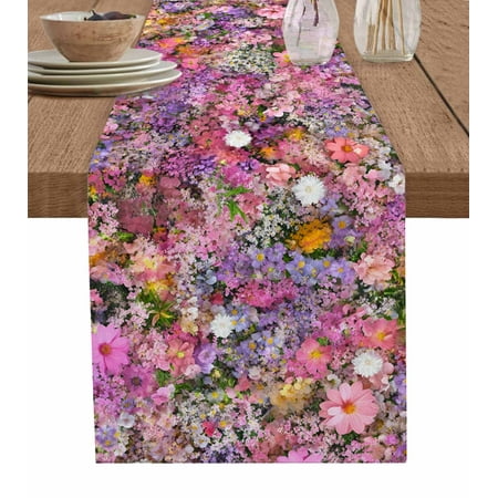Table Runner Dresser Scarf 18 x 72 Inch Spring Flowers Floral Garden Pink Purple Floral Table Runners Non-Slip Heat Kitchen Dining Table Decor for Indoor Outdoor Home Party Decoration
Table Runner Dresser Scarf 18 x 72 Inch Spring Flowers Floral Garden Pink Purple Floral Table Runners Non-Slip Heat Kitchen Dining Table Decor for Indoor Outdoor Home Party Decoration