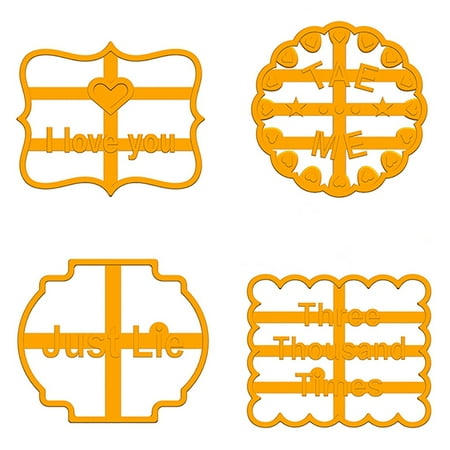 4Pcs I Love You EAT ME Three Thousand Times Just Lie Molds for Baking