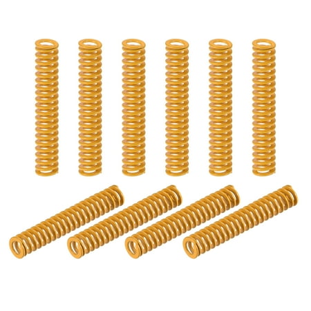 Die Spring 8mm OD 45mm Long 20 Pack Stamping Light Load Compression Yellow
