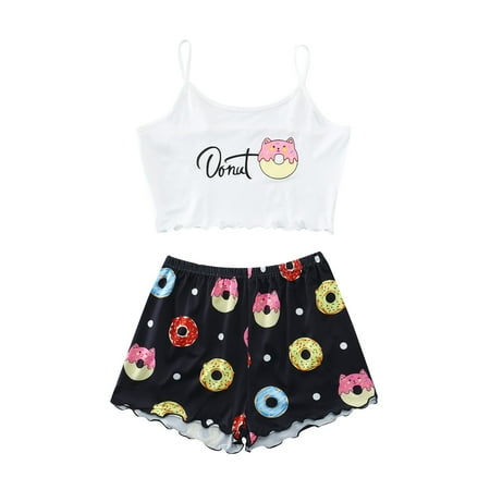 Women s Sleepwear Womens Loose Suspender Top Shorts Pajama Suit Pattern Printed Two Piece Housewear Womens Pajama Sets
Women s Sleepwear Womens Loose Suspender Top Shorts Pajama Suit Pattern Printed Two Piece Housewear Womens Pajama Sets