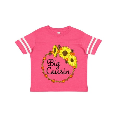 Inktastic Big Cousin Sunflower Wreath Gift Toddler Boy or Toddler Girl T-Shirt