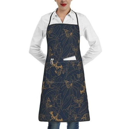 Easygdp Tropical Butterfly Apron Waterdrop Resistant with 2 Pockets Oil Resistant Cooking Kitchen Chef Apron for Women Men
Easygdp Tropical Butterfly Apron Waterdrop Resistant with 2 Pockets Oil Resistant Cooking Kitchen Chef Apron for Women Men