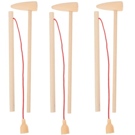 1 Set of Wooden Mallet Hammer Toys Funny Mini Hammer Toys Kids Wooden Toys for Game