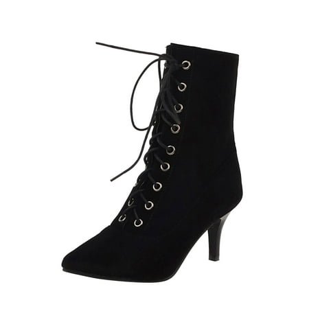 ZMHEGW Womens Boots British Style Solid Color Suede Pointed Lace Up Thin High Heel Short Boots Shoes
ZMHEGW Womens Boots British Style Solid Color Suede Pointed Lace Up Thin High Heel Short Boots Shoes