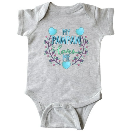 Inktastic My Pawpaw Loves Me with Flowers and Hearts Gift Baby Boy or Baby Girl Bodysuit