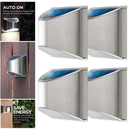 Ledander 4Pcs Outdoor Stainless Steel Solar Wall Lamp Waterproof 4 Leds Yard Garden Lighting Fence Step Stairs Lights
Ledander 4Pcs Outdoor Stainless Steel Solar Wall Lamp Waterproof 4 Leds Yard Garden Lighting Fence Step Stairs Lights
