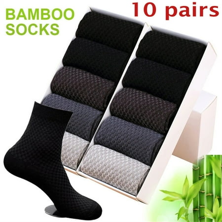 10 Pairs Men Bamboo Fiber Business Socks Deodorant Sock