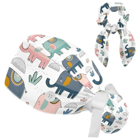 Working Cap with Buttons and Sweatband Scrub Hat Bouffant Caps with Scrunchie Elephant Tie Back Hats
Working Cap with Buttons and Sweatband Scrub Hat Bouffant Caps with Scrunchie Elephant Tie Back Hats