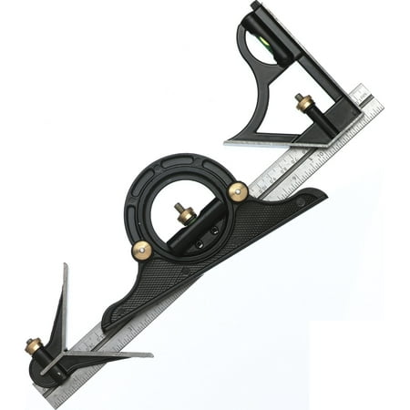 Fisher FI285BK Combination Square with Center Finder and Protractor - 12-Inch