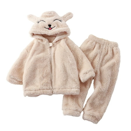 ZCFZJW Fall Winter Kids Children Set Flannel Home Clothing Warm Cute Cartoon Pattern Long Sleeve Full Zipper Hooded Top Jacket and Long Pants Sherpa Fleece Warm Thermal Pajamas Outfits Beige 2-3 Years
ZCFZJW Fall Winter Kids Children Set Flannel Home Clothing Warm Cute Cartoon Pattern Long Sleeve Full Zipper Hooded Top Jacket and Long Pants Sherpa Fleece Warm Thermal Pajamas Outfits Beige 2-3 Years