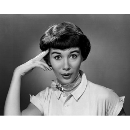Portrait of contemplative young woman Poster Print