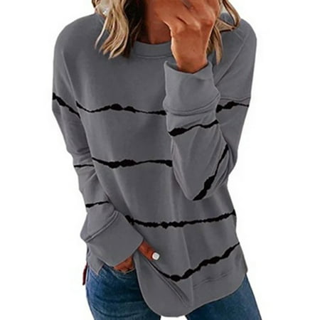 Fall Tops Womens Casual Tie Dye Sweatshirt Striped Printed Loose Soft Long Sleeve Pullover
Fall Tops Womens Casual Tie Dye Sweatshirt Striped Printed Loose Soft Long Sleeve Pullover