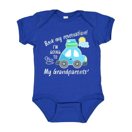 Inktastic Book My Reservation! I m Going to My Grandparents Gift Baby Boy or Baby Girl Bodysuit
Inktastic Book My Reservation! I m Going to My Grandparents Gift Baby Boy or Baby Girl Bodysuit