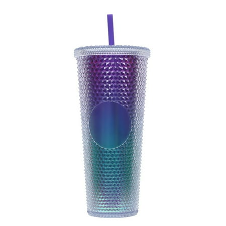 IMMEKEY Studded Tumbler with Straw Double Walled Iridescent Travel Tumbler/Straw Cup BPA Free 24oz Capacity (Clear Purple Green)
IMMEKEY Studded Tumbler with Straw Double Walled Iridescent Travel Tumbler/Straw Cup BPA Free 24oz Capacity (Clear Purple Green)