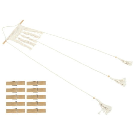 NUOLUX Hanging Photo Holder Macrame Wall Pictures Display Organizer Cards Holder with Clips
NUOLUX Hanging Photo Holder Macrame Wall Pictures Display Organizer Cards Holder with Clips