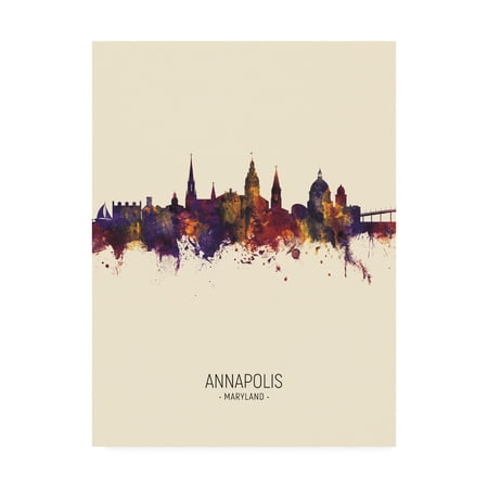 Trademark Fine Art 'Annapolis Maryland Skyline Portrait III' Canvas Art by Michael Tompsett