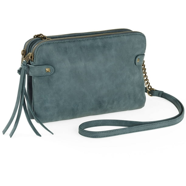 NOBO Ladies Erin Double Zip Crossbody Denim