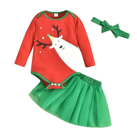 SHENGXINY Christmas Clothes For Infant Baby Girl Long Sleeve Tops Bodysuit Mesh Tutu Skirt Headband 3 Piece Children S Girl S Clothing Set 3-24Months
SHENGXINY Christmas Clothes For Infant Baby Girl Long Sleeve Tops Bodysuit Mesh Tutu Skirt Headband 3 Piece Children S Girl S Clothing Set 3-24Months