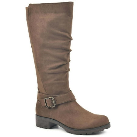 White Mountain Womens Dayna Faux Suede Wide Calf Knee-High Boots