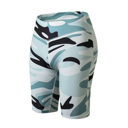 Womens Outdoor Stretch Tight Hot Pants Leggings Fitness Bottoms High Waist Workout Yoga Shorts Tummy Control Running Athletic Gym Casual Elastic Short Pants
