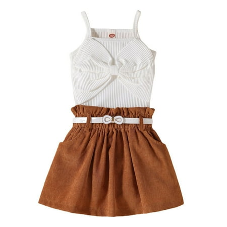 Toddler Girls Fashion Outfit Sleeveless Sling Ribbed Tops Skirts With Belt Children Suit 3pcs Sets Set 6 My First Labor Day
Toddler Girls Fashion Outfit Sleeveless Sling Ribbed Tops Skirts With Belt Children Suit 3pcs Sets Set 6 My First Labor Day