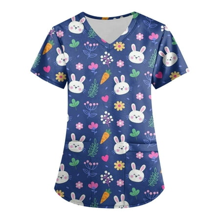 XHJUN Easter Printed Scrub Tops for Women Cute Cartoon Candy Bunny Pattern V-Neck T-Shirts Summer Tee Scrubs Shirts with Pockets Dark Blue XXL
XHJUN Easter Printed Scrub Tops for Women Cute Cartoon Candy Bunny Pattern V-Neck T-Shirts Summer Tee Scrubs Shirts with Pockets Dark Blue XXL