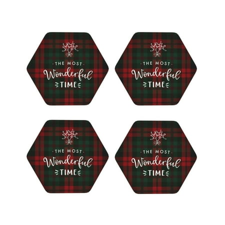 Leather Coasters Set of 4 - Wonderful Time Christmas Lightweight Non-Slip Drink Coasters for Desk Anti-Scalding Desk Cup Coasters for Office Table Decor Hexagon
Leather Coasters Set of 4 - Wonderful Time Christmas Lightweight Non-Slip Drink Coasters for Desk Anti-Scalding Desk Cup Coasters for Office Table Decor Hexagon