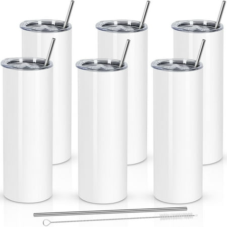 6 Pack 20 oz Skinny Straight Tumbler Bulk Stainless Steel Double Wall Insulated Tumblers with Lids and Straws 20 oz Slim Travel Cup for Drinks Coffee Water Diy Gift Tumbler White
6 Pack 20 oz Skinny Straight Tumbler Bulk Stainless Steel Double Wall Insulated Tumblers with Lids and Straws 20 oz Slim Travel Cup for Drinks Coffee Water Diy Gift Tumbler White