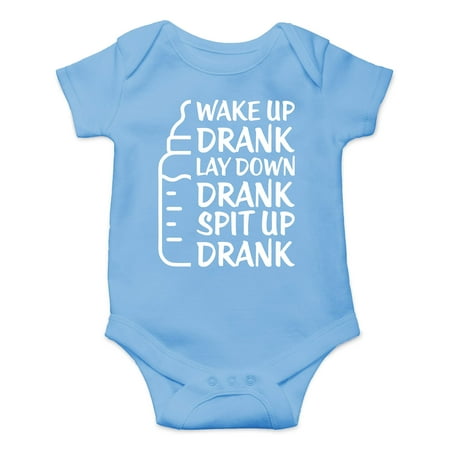 Wake Up Drank Lay Down Drank Spit Up Drank - Funny Cute Infant Creeper One-Piece Baby Bodysuit (Light Blue Newborn)
Wake Up Drank Lay Down Drank Spit Up Drank - Funny Cute Infant Creeper One-Piece Baby Bodysuit (Light Blue Newborn)