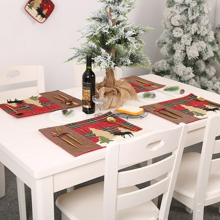 SPRING PARK Christmas Tableware Mat Christmas Tree and Elk Placemats Dinner Mat Heat- Resistant Fabric Placemat Tableware Decoration
SPRING PARK Christmas Tableware Mat Christmas Tree and Elk Placemats Dinner Mat Heat- Resistant Fabric Placemat Tableware Decoration