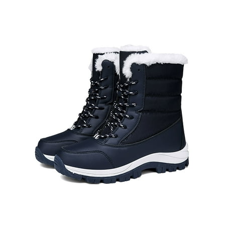 Ritualay Ladies Winter Boot Mid-Calf Snow Boots Lace Up Warm Shoes Thick Sole Waterproof Women Womens Plush Lined Blue 8.5
Ritualay Ladies Winter Boot Mid-Calf Snow Boots Lace Up Warm Shoes Thick Sole Waterproof Women Womens Plush Lined Blue 8.5