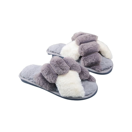 Doolland Women s Fuzzy Slippers Cross Band Memory Foam House Slippers Open Toe Non-Slip Slippers
Doolland Women s Fuzzy Slippers Cross Band Memory Foam House Slippers Open Toe Non-Slip Slippers