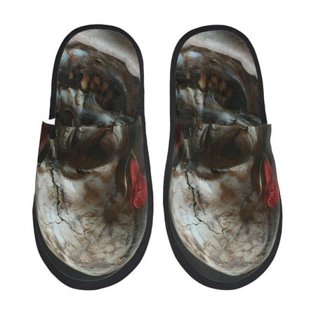 Sigee Realistic Rose Skull for Cozy Furry Slippers Super Soft Indoor and Outdoor Use Non-Slip Sole Slip On House Slippers-Large
Sigee Realistic Rose Skull for Cozy Furry Slippers Super Soft Indoor and Outdoor Use Non-Slip Sole Slip On House Slippers-Large