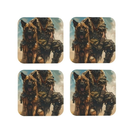 Honeii desert Man Shepherd Dog Print Leather Coaster Set of 4 Ideal for Safeguarding Your Furniture from Drinks Spills and Effortless Cleanup-Square
Honeii desert Man Shepherd Dog Print Leather Coaster Set of 4 Ideal for Safeguarding Your Furniture from Drinks Spills and Effortless Cleanup-Square