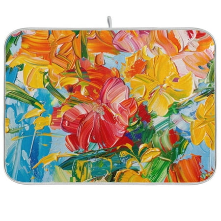 Summer Flowers Oil Painting Dish Drying Mat Absorption Pad Kitchen Drainer Counter Dinning Table 18 x 24
Summer Flowers Oil Painting Dish Drying Mat Absorption Pad Kitchen Drainer Counter Dinning Table 18 x 24